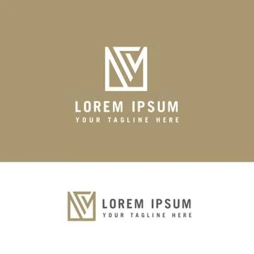 Letter V square Vector graphic creative line alphabet logo Stock Illustration