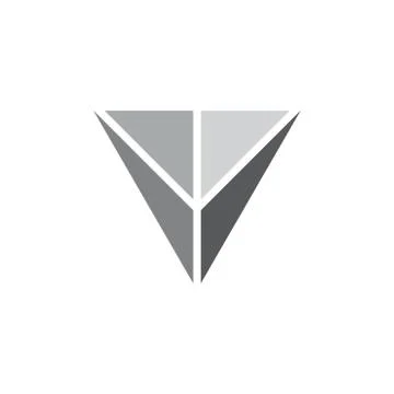 Letter v triangle 3d logo vector Stock Illustration