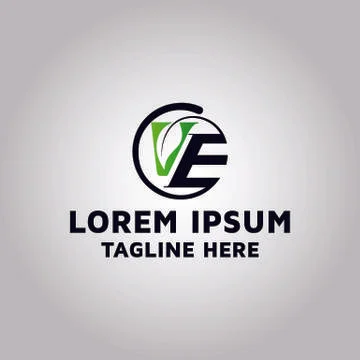Letter VE with leaf icon, vector logo design idea and inspiration Illustrazione stock