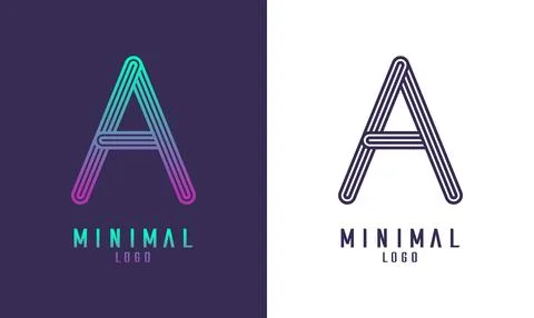 Letter A Vector Alphabet Logo Template Illustrazione stock