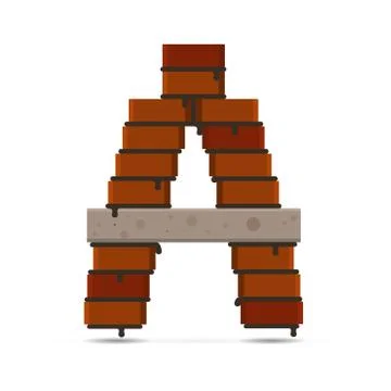 Letter vector brick logo Stock Illustration