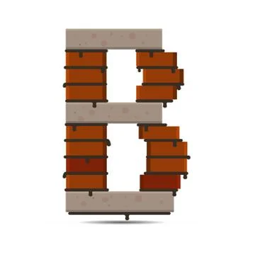 Letter vector brick logo Illustrazione stock