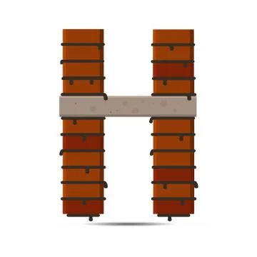 Letter vector brick logo Stock Illustration