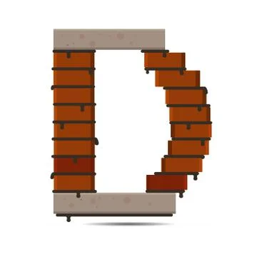 Letter vector brick logo Illustrazione stock