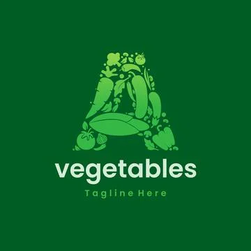 Letter A Vegetables Logo Vector Stock Illustration