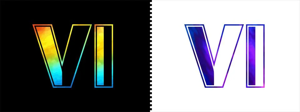 Letter VI logo design vector template. Creative modern luxurious logotype f.. Stock Illustration