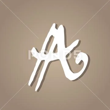 Letter A. Vintage grunge font. Gothic style letter. Vector illustration. Stock Illustration
