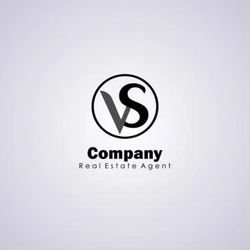 Letter VS Alphabetic Logo Design Template, Ellipse Logo Concept, Simple &amp; C.. Stock Illustration