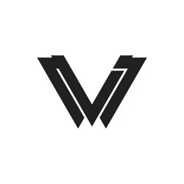 Letter vw triangle geometric logo vector Illustrazione stock