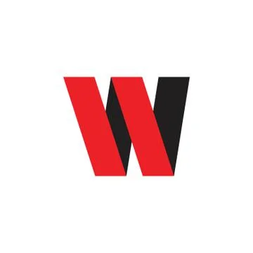 Letter w 3d shadow logo vector Illustrazione stock