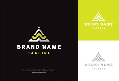 Letter A W Abstract Triangle Monogram Logo Template Stock Illustration
