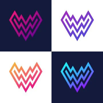 Letter W Abstract Vector Logo Design Template. Creative Colorful w font icon Stock Illustration