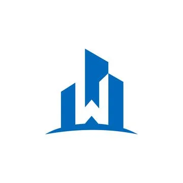 Letter W architecture logo - Vector Stock Illustration