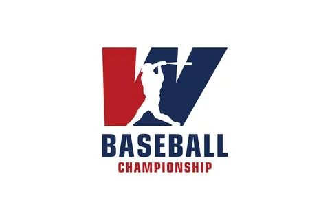 Letter W with Baseball Logo Design. Vector Design Template Elements for Spo.. イラスト素材