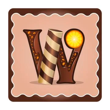 Letter w candies Stock Illustration