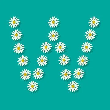 Letter W from chamomile Stock Illustration