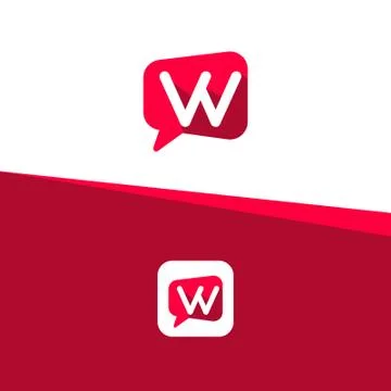 Letter W Chat Talk Logo design template vector illustration Illustration
