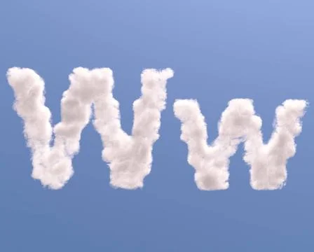 Letter W cloud shape Letter W cloud shape, isolated on white background Co... Stock Photos