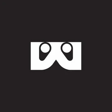 Letter w funny abstract button logo vector Illustrazione stock