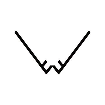 Letter W Geometric Minimal Logo Stock Illustration