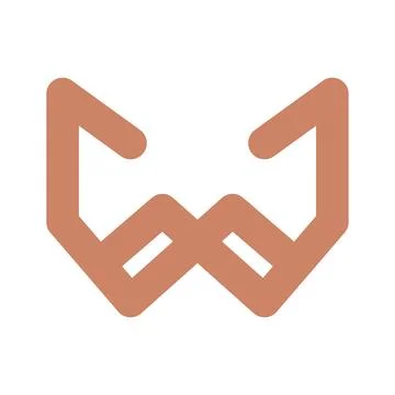 Letter W Geometric Shape Icon Stock Illustration
