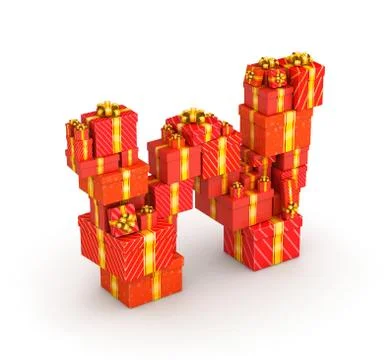 Letter W from gifts Illustrazione stock