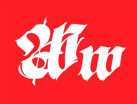 Letter W, in the Gothic style. Vector. Alphabet. Calligraphy and lettering. M Stock Illustration