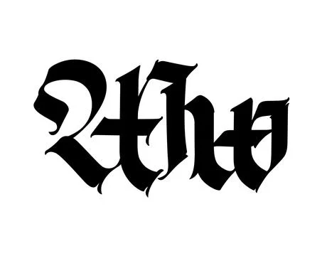 Letter W, in the Gothic style. Vector. Alphabet. The symbol is isolated on a Stock Illustration