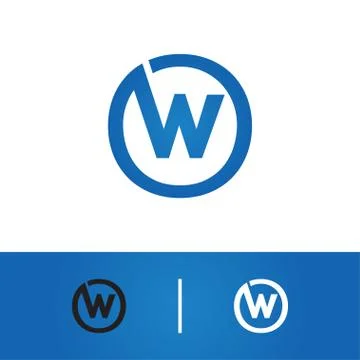 Letter W initial logo icon template Stock Illustration