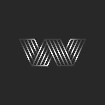 Letter W logo 3d creative monogram, initials AW or WA striped typography desi Illustrazione stock