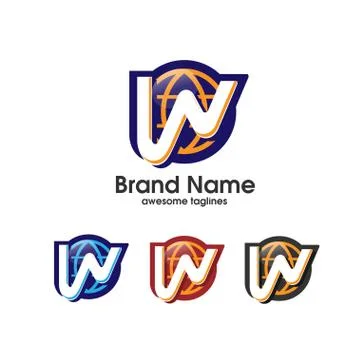 Letter W Logo Icon Design Template Elements Stock Illustration