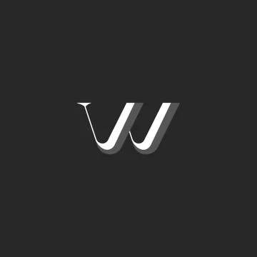 Letter W logo minimal monogram faceted style. Stock Illustration