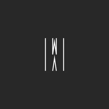 Letter W logo minimal monogram style, creative design element, graphic style  Stock Illustration