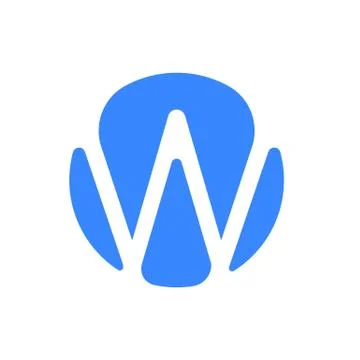 Letter W logo modern vector blue font icon Stock Illustration