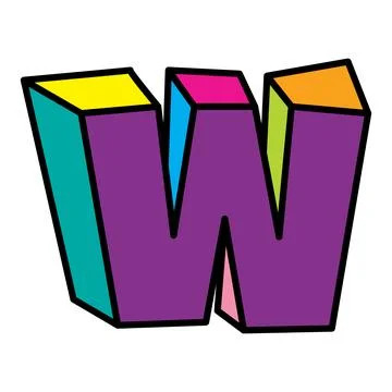 Letter W logo vector colorful playful isolated on white background Stock Illustration