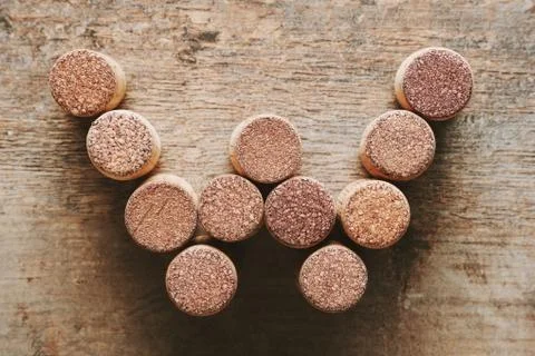 Letter W made from corks Stock Photos