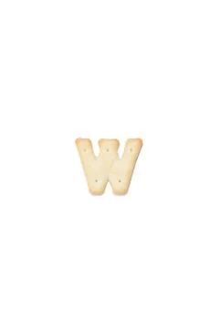 Letter W made of cracker cookie Stock Photos