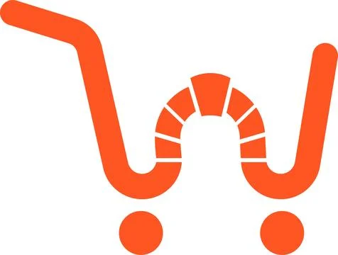 Letter W online grocery logo Stock Illustration