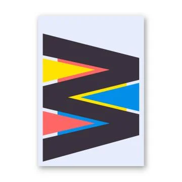 Letter W poster Stock Illustration