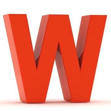 The Letter W - Red Plastic Stock Illustration