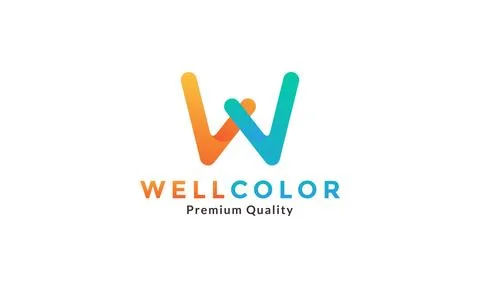 Letter w rounded abstract modern logo symbol icon vector graphic design Stock Illustration