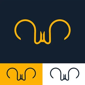 Letter W shape logo template with abstract wings, logo with modern and futu.. Stock Illustration