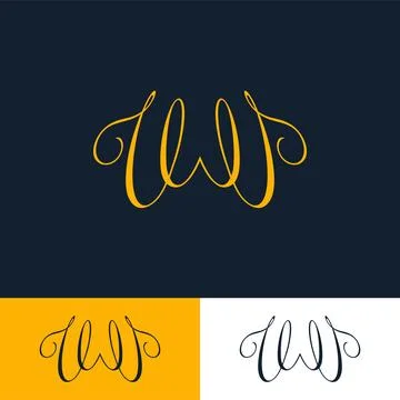 Letter W shape logo template with abstract wings, logo with modern and futu.. Stock Illustration