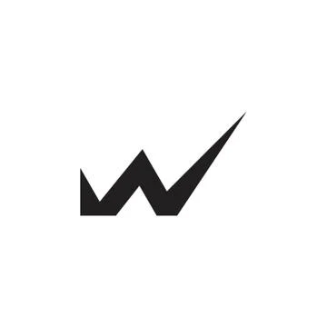 Letter w simple geometric logo vector Stock Illustration
