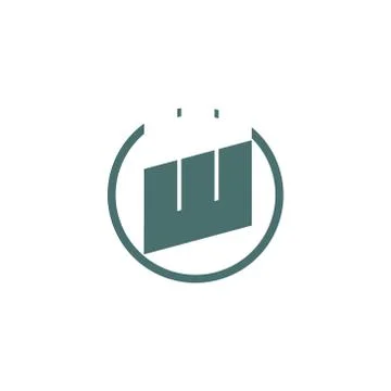 Letter w simple geometric logo vector Stock Illustration