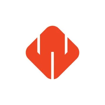 Letter w simple square geometric logo Illustrazione stock