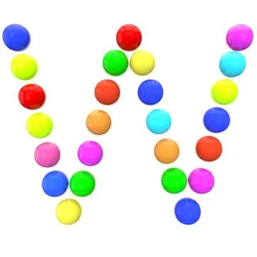 Letter "W" from spheres Stock Illustration