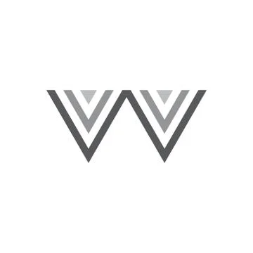 Letter w stripes triangle logo vector Stock Illustration