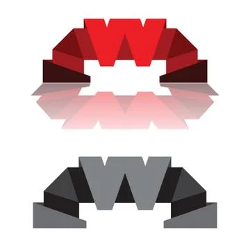Letter W stylized design Stock Illustration