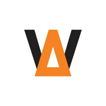 Letter w triangle pyramid geometric logo Stock Illustration